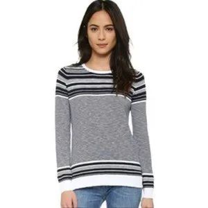 ⭐️HOST PICK ⭐️ Vince Graphic Black & White Stripe Slub Crew LS Sweater- …
